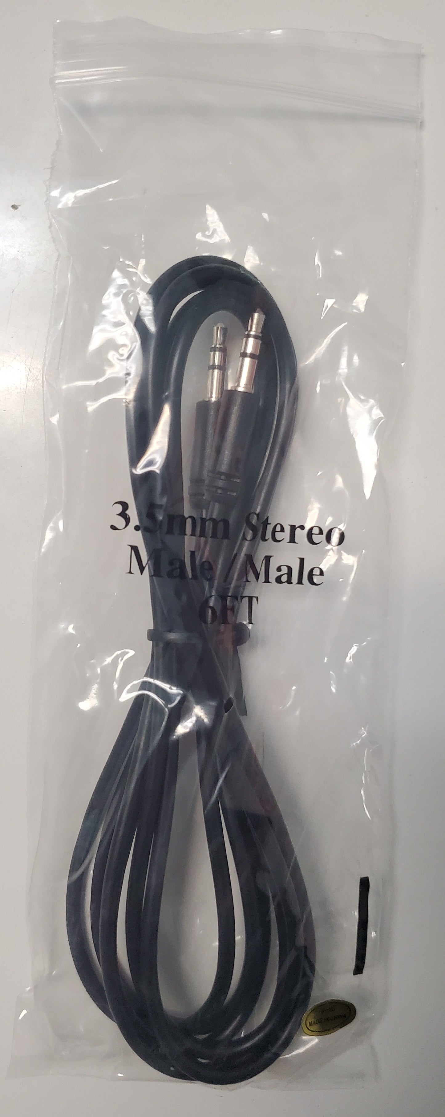 3.5 mm Audio Cable, Male to Male, 6 ft.