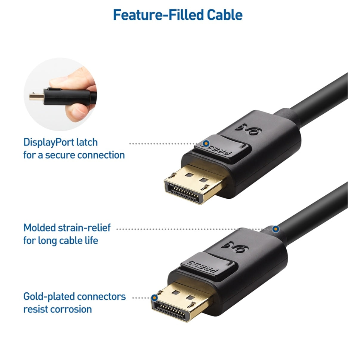 Cable Matters DisplayPort 1.2 Male to Male Cable, 6 ft.