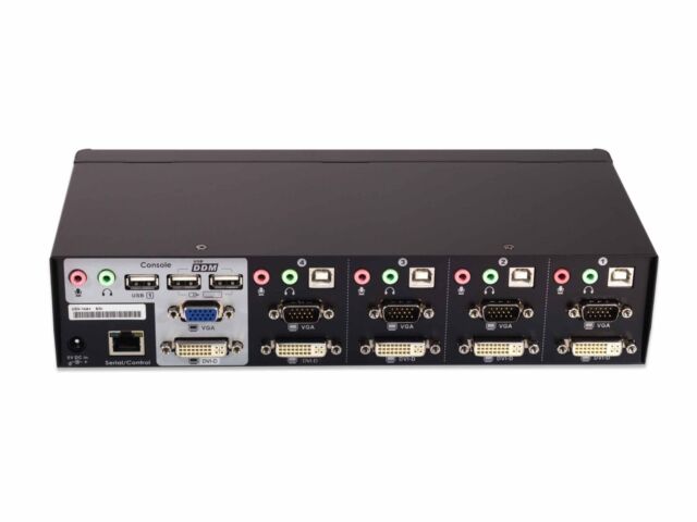 UDV-14A+ DVI-D/VGA KVM switch for Two Monitors and Four Computers