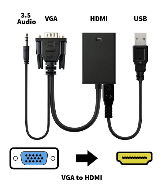 CVH-201A VGA to HDMI Converter with 3.5 mm Audio Jack