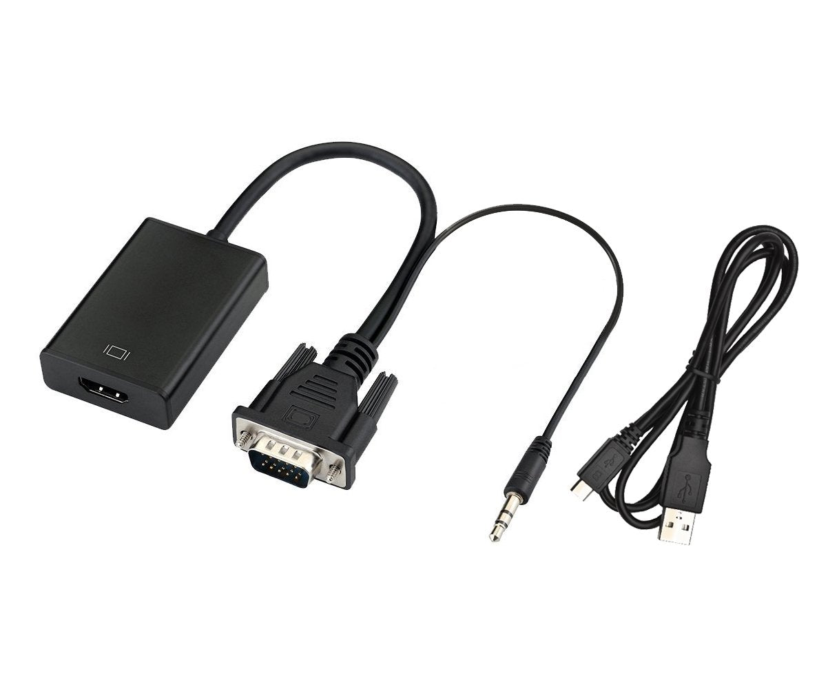 HDMI to VGA converter adapter + 3.5mm audio Jack full HD 1080P black for PC  iMac