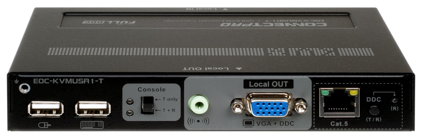 EOC-KVMUSA1 KVM Console Extender for Video, USB, Serial, and Audio over CATx Cable